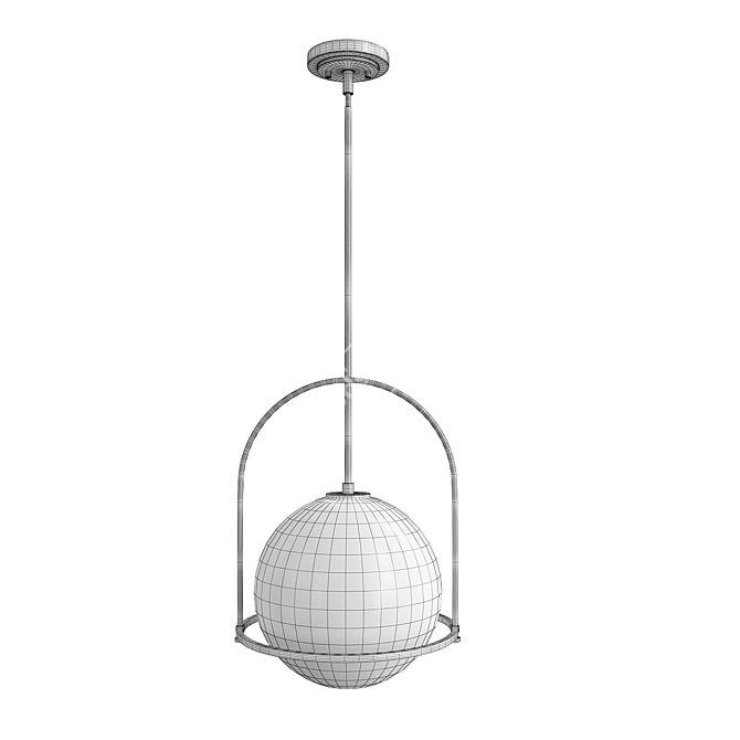 Transitional Opal Glass Pendant Light 3D model image 2