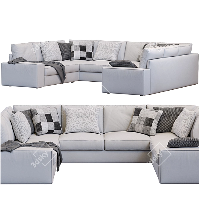 Modern Comfort: Ikea Kivik Sofa 3D model image 2