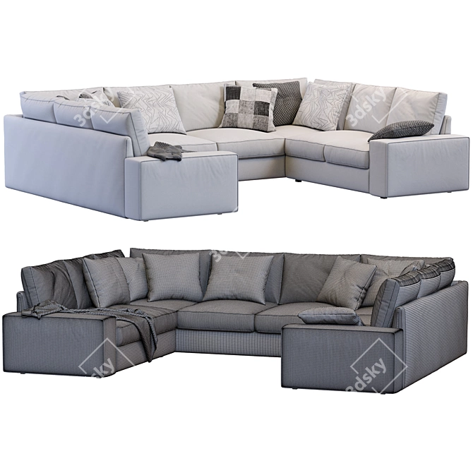 Modern Comfort: Ikea Kivik Sofa 3D model image 4