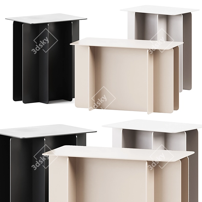 Jotter Goods Card 4: Compact and Stylish Side Table 3D model image 1