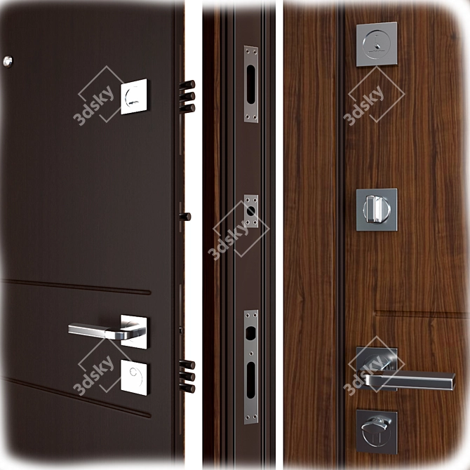 Durable Tokyo Metal Door: Secure Your Entrance 3D model image 2