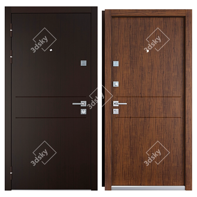 Durable Tokyo Metal Door: Secure Your Entrance 3D model image 3