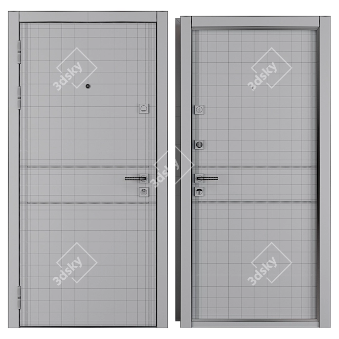 Durable Tokyo Metal Door: Secure Your Entrance 3D model image 4