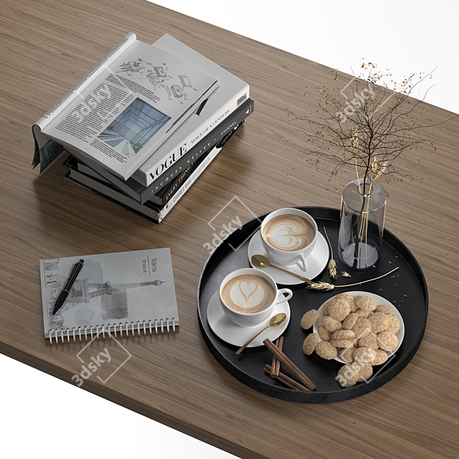 Quadruple PBR Coffee Set 3D model image 2