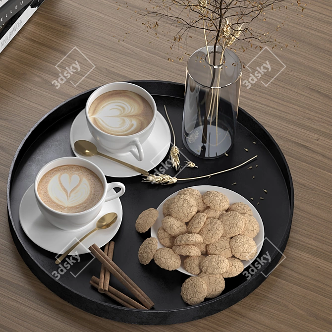 Quadruple PBR Coffee Set 3D model image 5