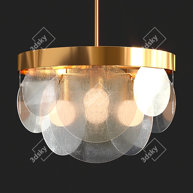 Elegant Glassy Romatti Chandelier 3D model image 1