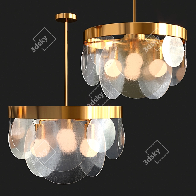 Elegant Glassy Romatti Chandelier 3D model image 2