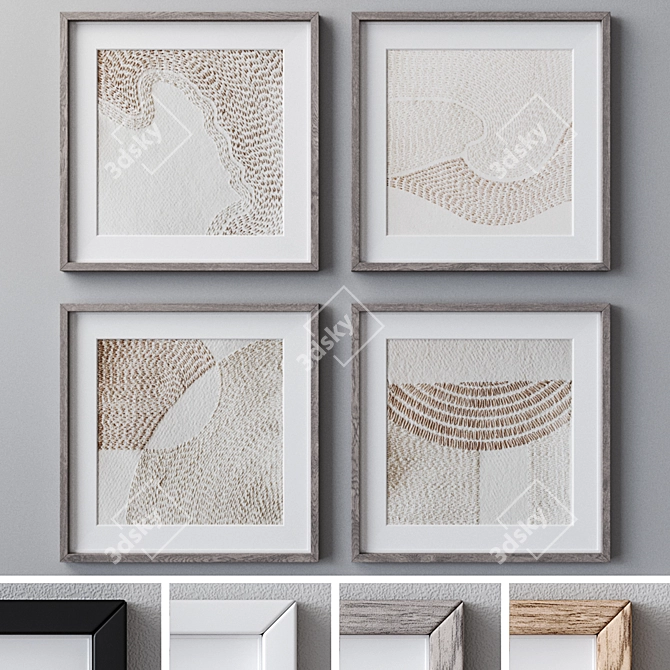 Elegant Frame Set: Wall Paintings 3D model image 1