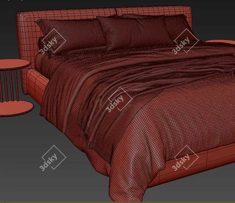 Nuvo Bed: Stylish Furniture for Modern Homes 3D model image 6