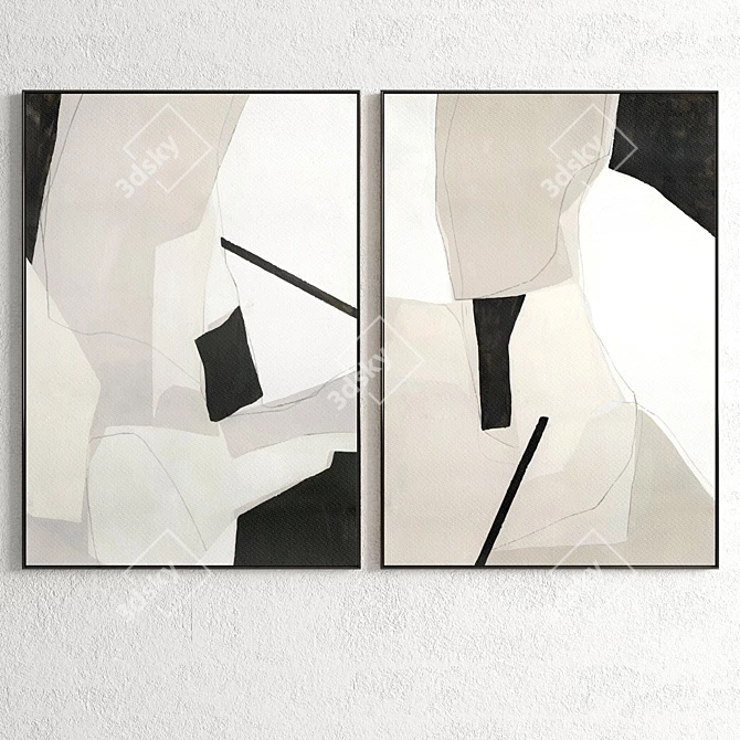 Dual Frame Plaster Art Set 3D model image 2