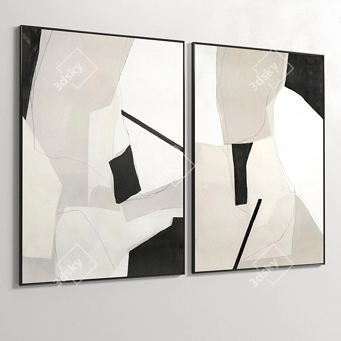 Dual Frame Plaster Art Set 3D model image 5