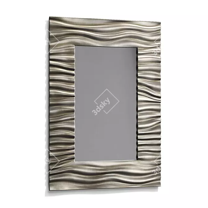 Modern Wave Frame Wall Mirror 3D model image 1