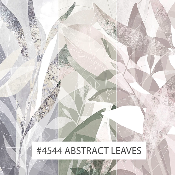 Abstract Leaves Eco Wallpaper 3D model image 1