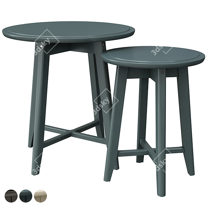 Modern Dark Green Table Set - Kragsta Ikea 3D model image 1