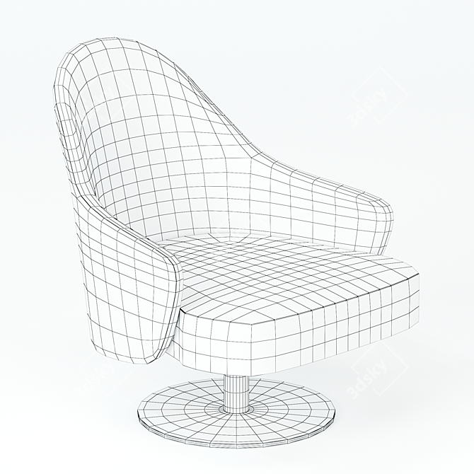 Sleek Swivel Armchair: LUDWIG 3D model image 4