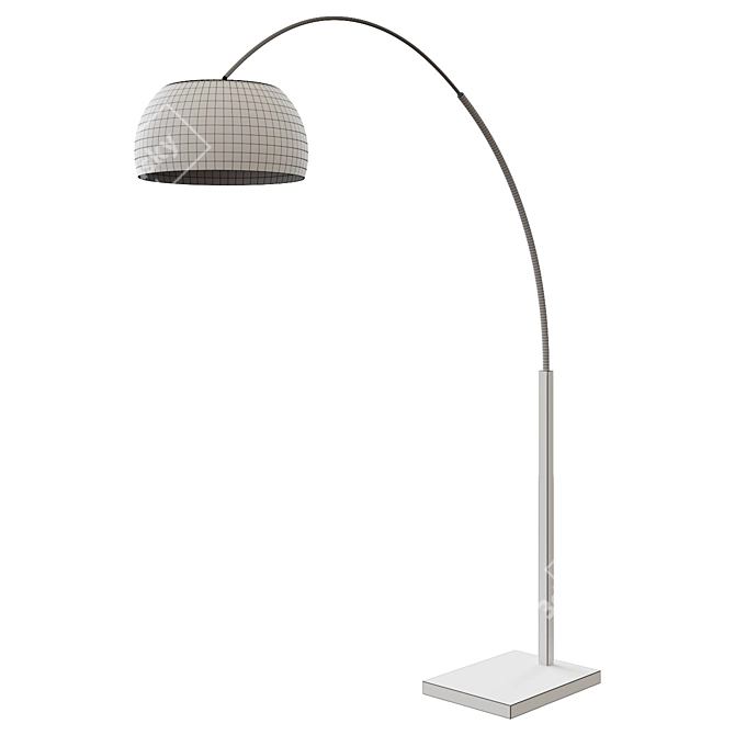 Sleek Silver Marble Arc Lamp 3D model image 2