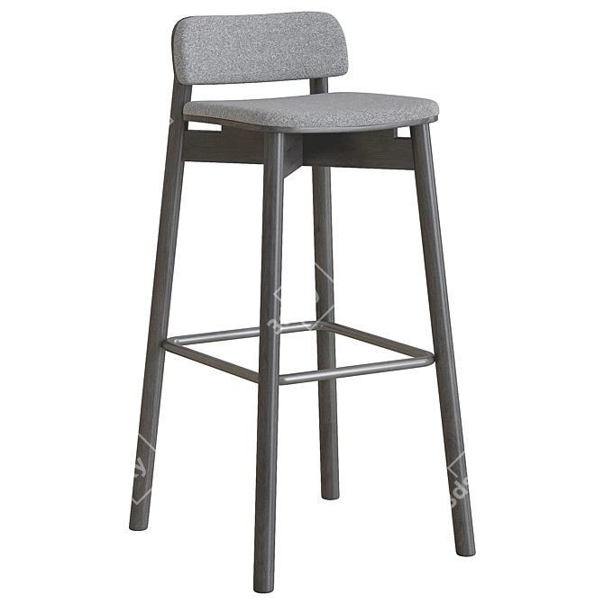 Jasny Upholstered Barstool: Elegant Seating with Versatile Style 3D model image 1