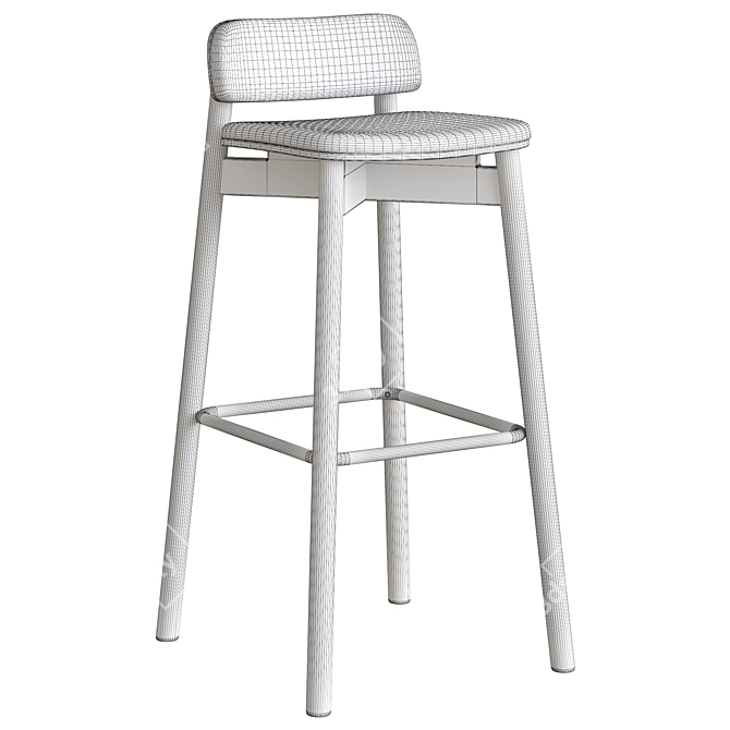 Jasny Upholstered Barstool: Elegant Seating with Versatile Style 3D model image 2