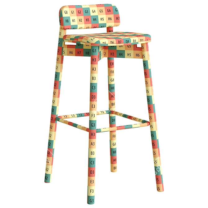 Jasny Upholstered Barstool: Elegant Seating with Versatile Style 3D model image 3