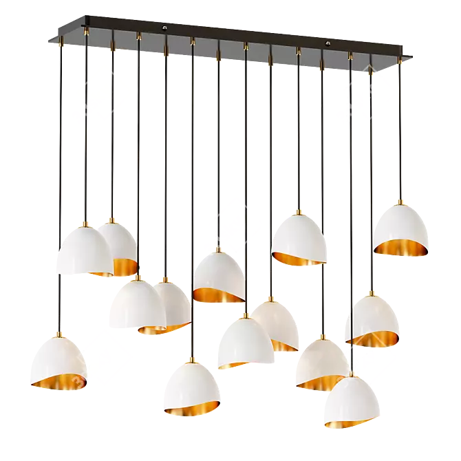 Colbert 14-Light Geometric Chandelier 3D model image 1