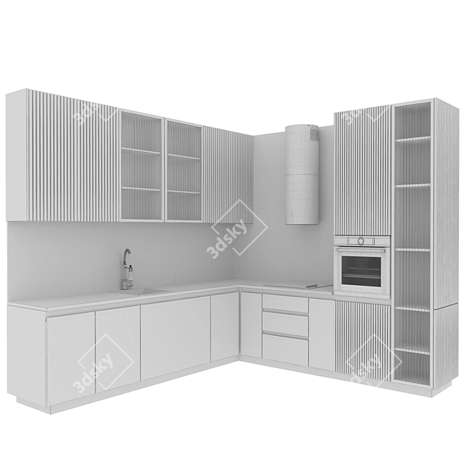 Adjustable Color Kitchen: Modern92Vol1 3D model image 12