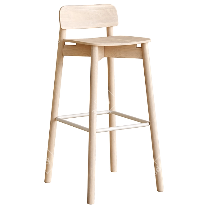 Elegant Jasny Veneer Barstool 3D model image 1