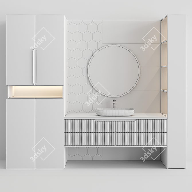 Elegant Bathroom Set 3D model image 2