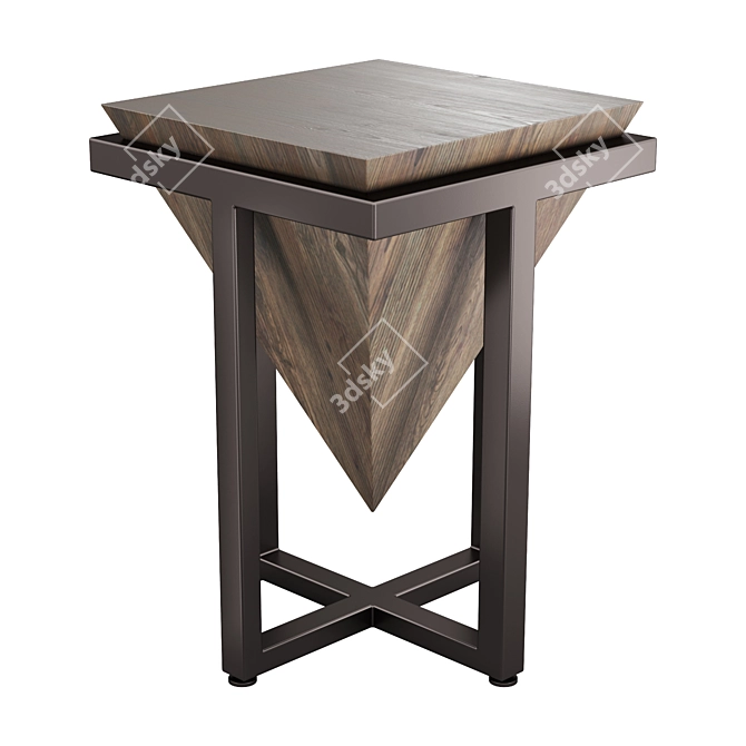 Gatti Metal Pyramid End Table 3D model image 1