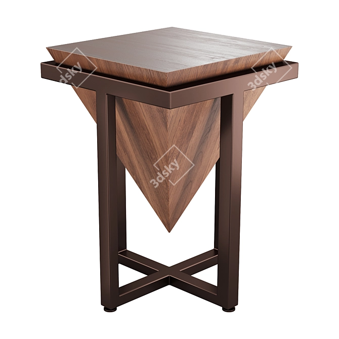 Gatti Metal Pyramid End Table 3D model image 2