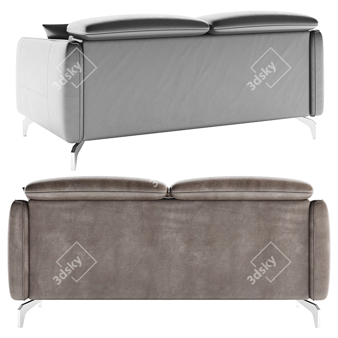 Modern Leather Two-Seater Sofa 3D model image 4