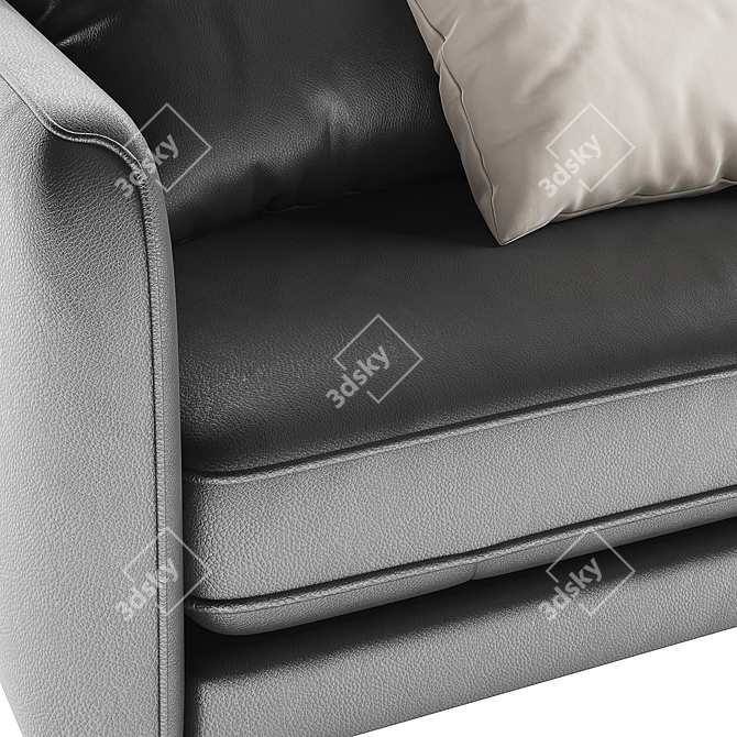 Modern Leather Two-Seater Sofa 3D model image 6