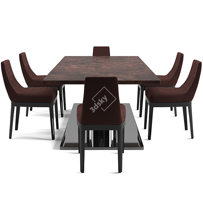 Fendi Casa Bristol Chair & Bernini Table Set 3D model image 2