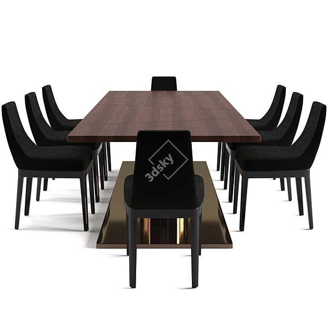 Fendi Casa Bristol Chair & Bernini Table Set 3D model image 3