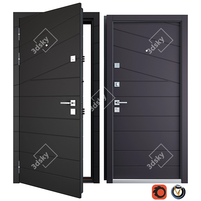 Armada Favorit: Premium Metal Entrance Door 3D model image 1