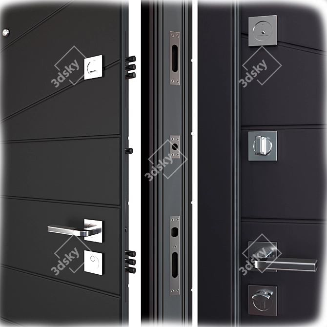 Armada Favorit: Premium Metal Entrance Door 3D model image 2