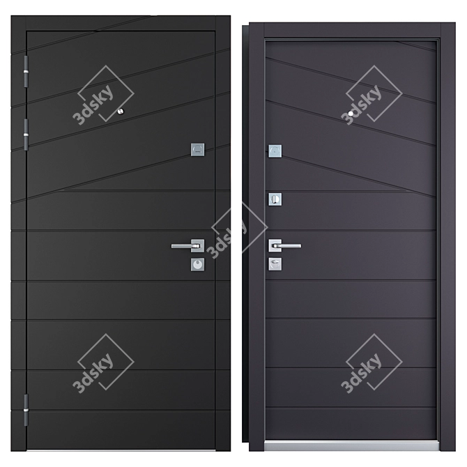 Armada Favorit: Premium Metal Entrance Door 3D model image 3