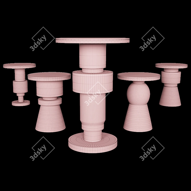Elegant Ceramic and Marble Coffee Table 3D model image 4