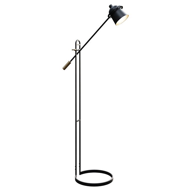 Sleek Loop Base Balance Lamp 3D model image 1