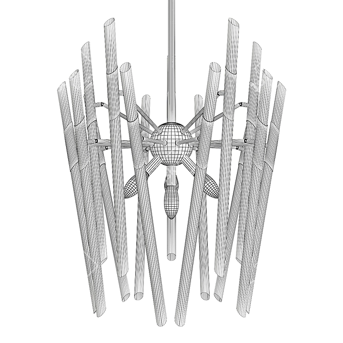 Elegant Grenada Gold Chandelier 3D model image 2