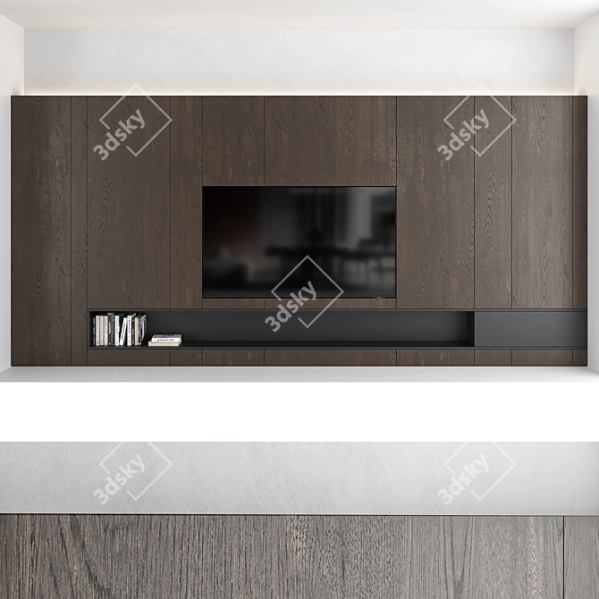 TV Wall Set: Modern Design, 75" Samsung Crystal UHD 4K 3D model image 3