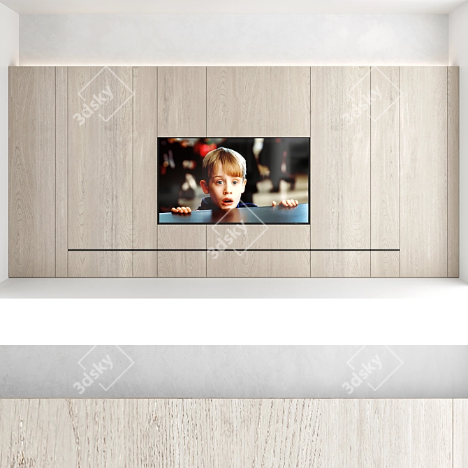 TV Wall Set: Modern Design, 75" Samsung Crystal UHD 4K 3D model image 5