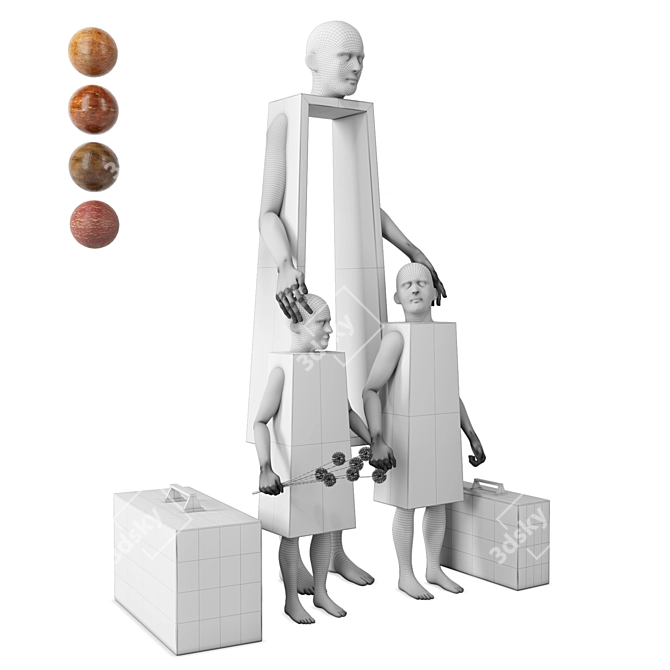 Family Unity: Decorative Sculptures Vol-2 3D model image 6