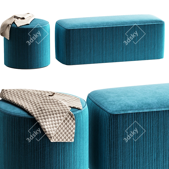 Title: Elegant Ottoman Set - Cazarina 3D model image 1