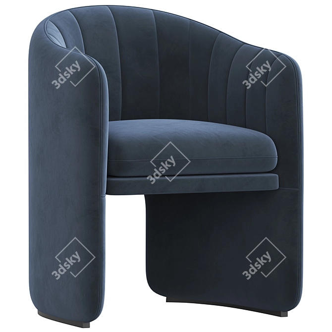 Elegant Loafer Dining Chair 3D model image 2