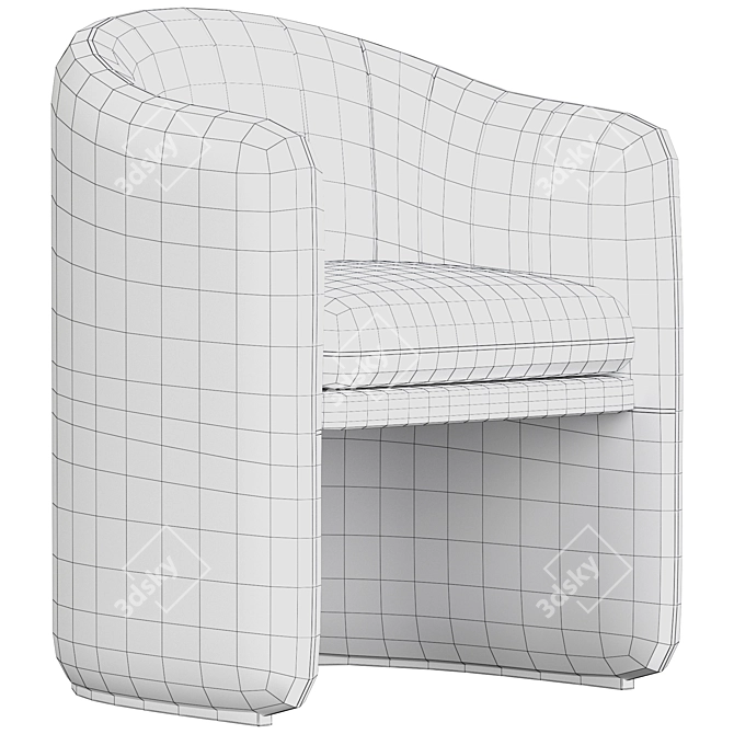 Elegant Loafer Dining Chair 3D model image 6