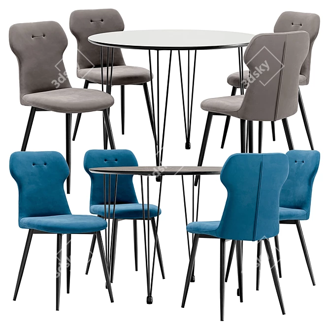 Robocop Solution: Stylish Dining Chair & Table 3D model image 1
