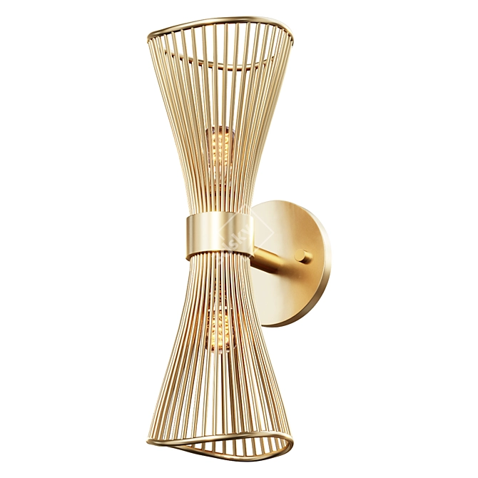 Elegant Ribbon Swirl Wall Sconce 3D model image 1