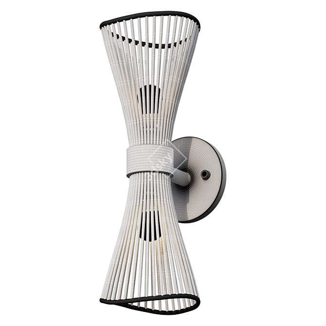 Elegant Ribbon Swirl Wall Sconce 3D model image 2