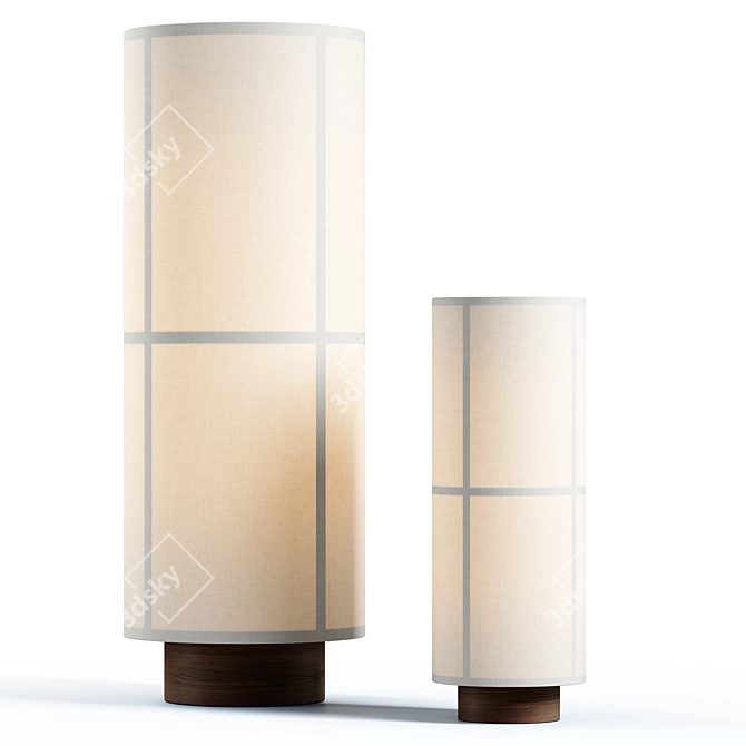 Modern Hashira Table Lamp Set 3D model image 1