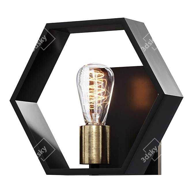 Hexagon Wall Light: Modern Sconce 3D model image 1